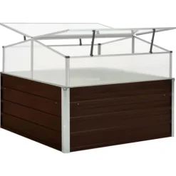 Drivhus 100 x 100 x 85 cm galvaniseret stål brun - Drivhus - Drivhuse - Home & Living