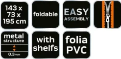 Drivhus 143 x 73 x 195 cm, PVC-folie, metalstruktur