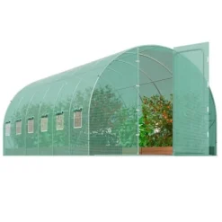 Drivhus, Gå-ind Tunnel, 590x295x225 cm, Grøn, Stålramme