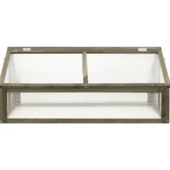 Drivhus i fyrretræ - Beskyt plantekryddere og blomster | Størrelse: 114x80x50 cm | Farve: Grå
