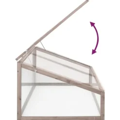 Drivhus i grantræ til planter og urter - 110x58,5x39 cm | Farve: Grå
