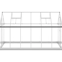 Drivhus med aluminium fundamentramme - 334x169x202 cm | Farve: Sølv