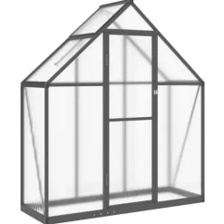 Drivhus med aluminiumramme - Vejrbestandig, UV-resistent | Størrelse: 169x58x195 cm | Farve: Antracitgrå