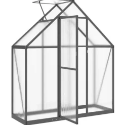 Drivhus med aluminiumramme - Vejrbestandig, UV-resistent | Størrelse: 169x58x195 cm | Farve: Antracitgrå