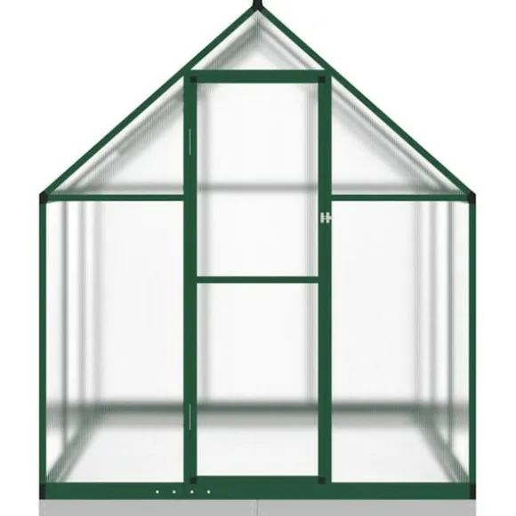 Drivhus med aluminiumstel og fundamentramme | Størrelse: 169x169x202 cm | Farve: Grøn
