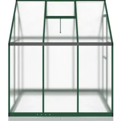 Drivhus med aluminiumstel og fundamentramme | Størrelse: 169x169x202 cm | Farve: Grøn