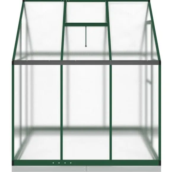 Drivhus med aluminiumstel og fundamentramme | Størrelse: 169x169x202 cm | Farve: Grøn