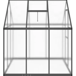 Drivhus med fundamentramme - Aluminium antracitgrå | 169x169x195 cm