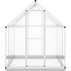 Drivhus med fundamentramme i aluminium - 169x169x202 cm | Farve: Sølv