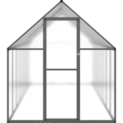 Drivhus med fundamentramme 445x169x195 cm - Aluminium | Farve: Antracitgrå