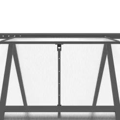 Drivhus med fundamentramme 445x169x195 cm - Aluminium | Farve: Antracitgrå