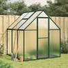 Drivhus med fundamentramme i aluminium - Vejrbestandigt | Størrelse: 169x169x195 cm | Farve: Grøn