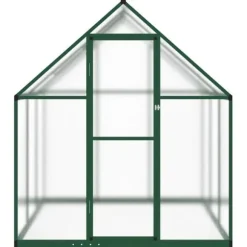 Drivhus med fundamentramme i aluminium - Vejrbestandigt | Størrelse: 169x169x195 cm | Farve: Grøn