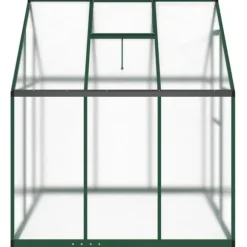 Drivhus med fundamentramme i aluminium - Vejrbestandigt | Størrelse: 169x169x195 cm | Farve: Grøn