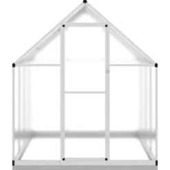 Drivhus med fundamentramme - Aluminium sølvfarvet | Størrelse: 224x169x202 cm