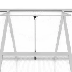 Drivhus med fundamentramme - Aluminium sølvfarvet | Størrelse: 224x169x202 cm