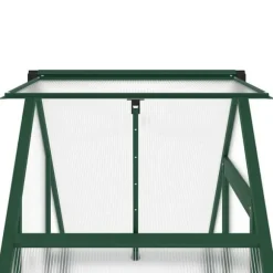Drivhus med fundamentramme - Aluminium | Størrelse: 169x58x195 cm | Farve: Grøn