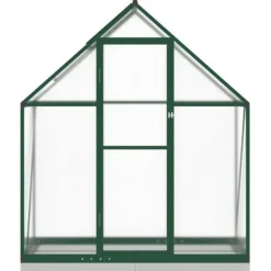 Drivhus med fundamentramme - Vejrbestandig aluminium | Størrelse: 169x58x202 cm | Farve: Grøn
