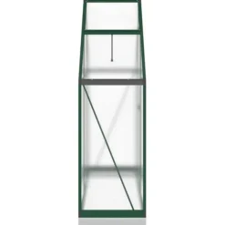 Drivhus med fundamentramme - Vejrbestandig aluminium | Størrelse: 169x58x202 cm | Farve: Grøn