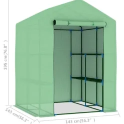 Drivhus med hylder 143x143x195 cm stål - Drivhus - Drivhuse - Home & Living