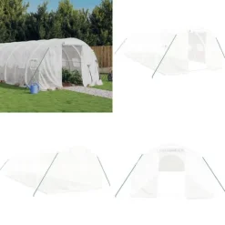 Drivhus med stålstel 30 m² 10x3x2 m hvid - Drivhus - Drivhuse - Home & Living