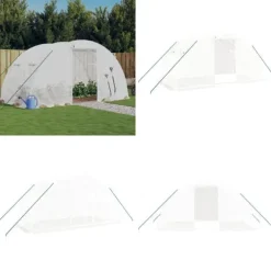 Drivhus med stålstel 8 m² 4x2x2 m hvid - Drivhus - Drivhuse - Home & Living