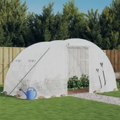 Drivhus med stålstel 8 m² 4x2x2 m hvid - Drivhus - Drivhuse - Home & Living