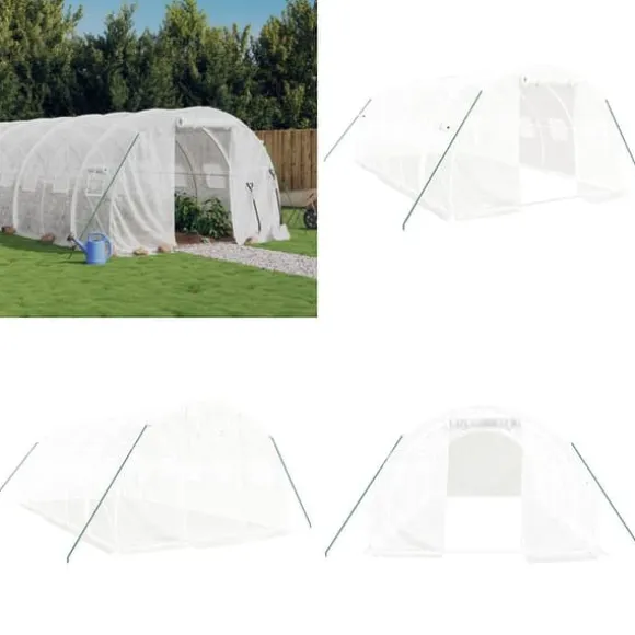 Drivhus med stålstel 18 m² 6x3x2 m hvid - Drivhus - Drivhuse - Home & Living