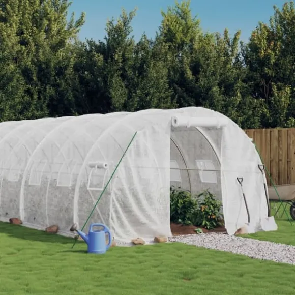 Drivhus med stålstel 18 m² 6x3x2 m hvid - Drivhus - Drivhuse - Home & Living
