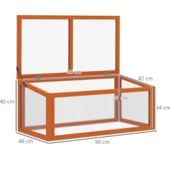 Drivhus til mistbænk, 90x46x40 cm, Orange
