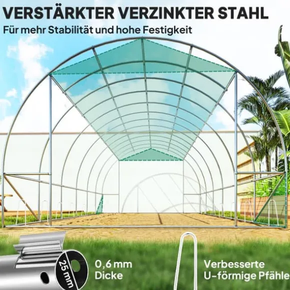 Drivhus Tunnel, 600x300x197 cm, Grøn