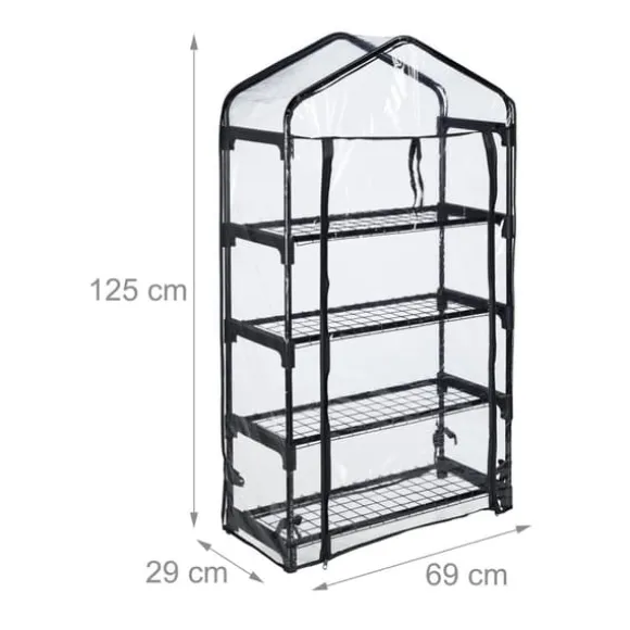 Drivhus, 125x69x29 cm, Sort