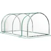 Drivhus 200x100x80 cm, stål/plast, med dør – drivbænk, grøn
