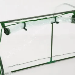 Drivhus 200x100x80 cm, stål/plast, med dør – drivbænk, grøn