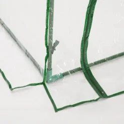 Drivhus 200x100x80 cm, stål/plast, med dør – drivbænk, grøn