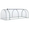 Drivhus 250x100x80 cm, stål/PVC, med dør – drivbænk til planteopdræt