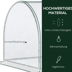 Drivhus 250x100x80 cm, stål/PVC, med dør – drivbænk til planteopdræt