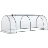 Drivhus 250x100x80 cm, stål/PVC, med dør – drivbænk til planteopdræt