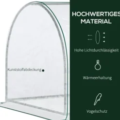 Drivhus 250x100x80 cm, stål/PVC, med dør – drivbænk til planteopdræt
