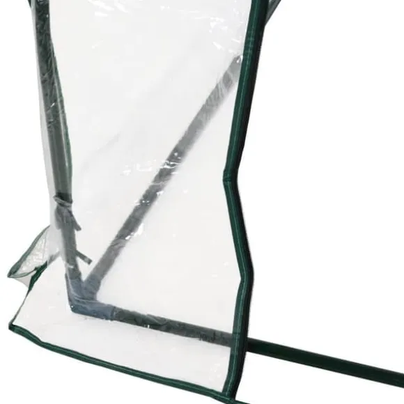 Drivhus 250x100x80 cm, stål/PVC, med dør – drivbænk til planteopdræt