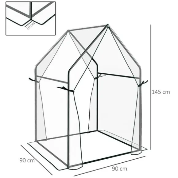 Drivhus, 90x90x145 cm, Transparent