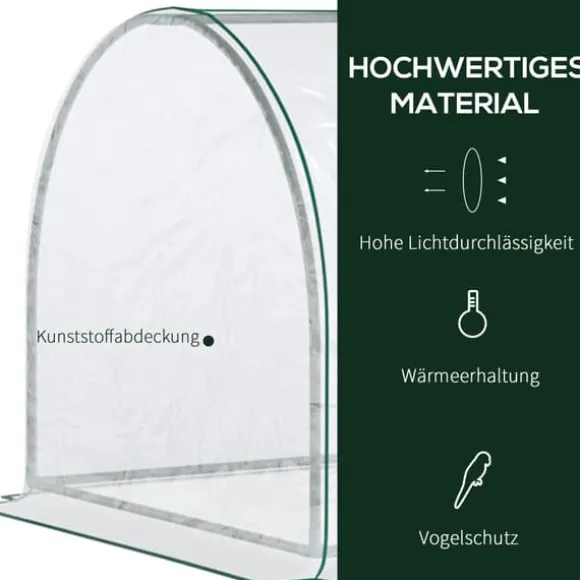 Drivhus, 250x100x80 cm, Transparent