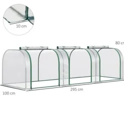 Drivhus, 295x100x80 cm, Transparent