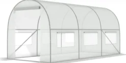Drivhus 3x2x2 meter - hvidt - med 6 myggenet vinduer - 6m2