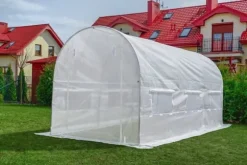Drivhus 3x2x2 meter - hvidt - med 6 myggenet vinduer - 6m2