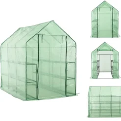 Drivhuse - Living drivhus med 12 hylder 143 x 214 x 196 cm stål