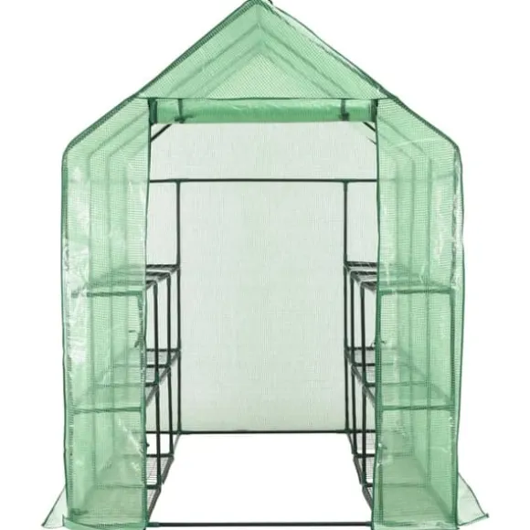 Drivhuse - Living drivhus med 12 hylder 143 x 214 x 196 cm stål