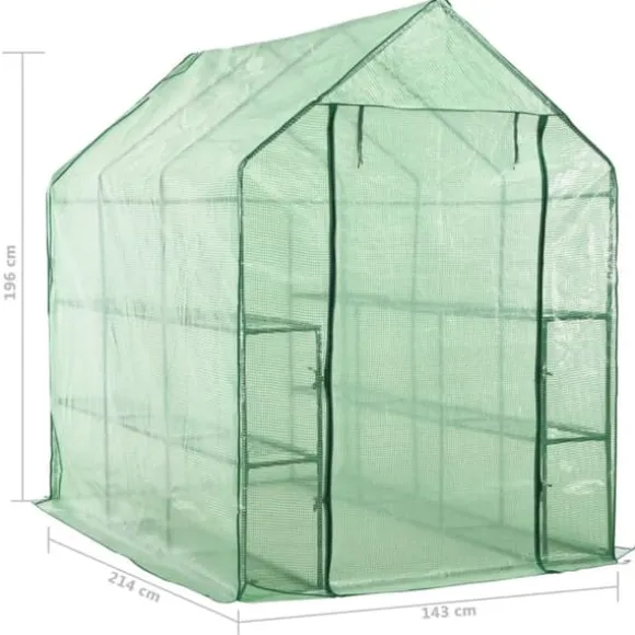 Drivhuse - Living drivhus med 12 hylder 143 x 214 x 196 cm stål