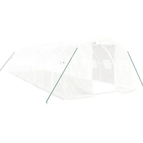 Drivhuse - Living drivhus med stålstel 30 m² 10x3x2 m hvid