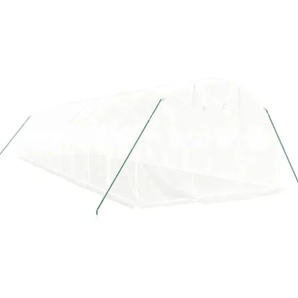 Drivhuse - Living drivhus med stålstel 30 m² 10x3x2 m hvid